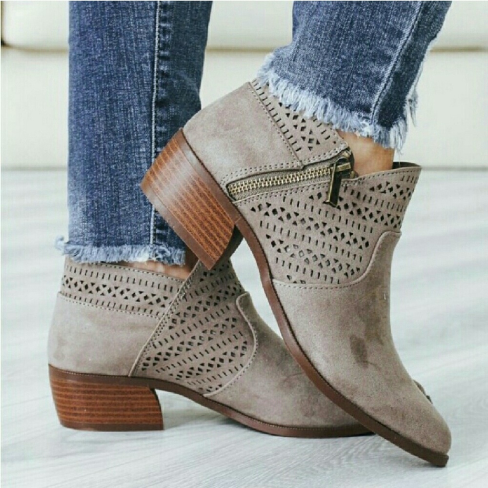 KORI Suede ankle booties - TAUPE